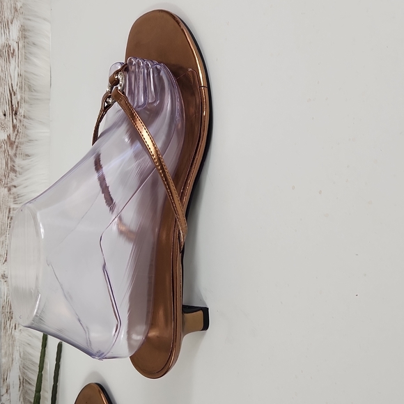 Moda, Women's Browns bronze, 1.5" heels, jeweled slip-on Sandal slides. Size 10M - Picture 2 of 10